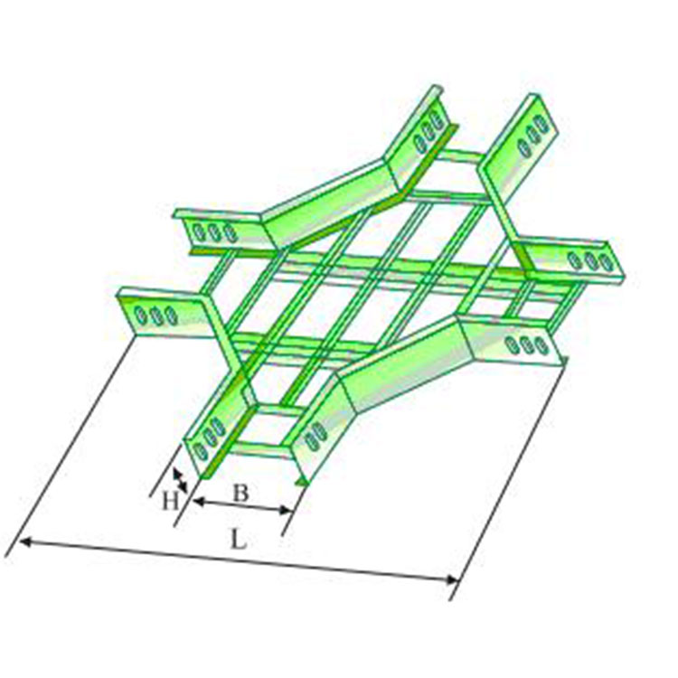 XQJ-T-04梯级式镀锌电缆桥架水平四通