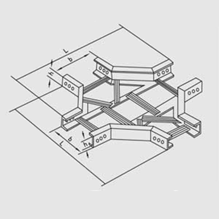 梯级式铝合金电缆桥架四通
